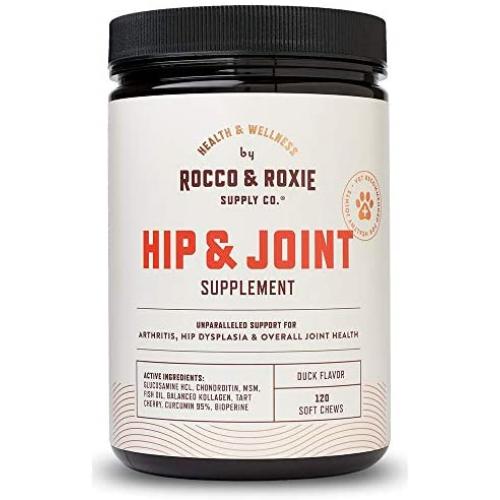 Rocco & Roxie Glucosamine for Dogs - Hip and Joint Supplement with Chondroitin Plus MSM - Maximum Strength Dog Arthritis Pain Relief Support - Chewable Pet Supplements - 120 Soft Chews Treats