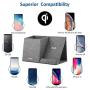 Lecone 10W Fast Wireless Charger with Desk Organizer Qi Certified Fabric Induction Charger Stand Pen Pencil Holder Compatible iPhone 11/Xs MAX/XR/XS/X/8/8, Samsung S10/S9/S9+/S8/S8+/Note 10, Grey