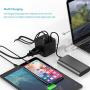 Power Strip Cube with 3 USB 3 Outlets, TESSAN Portable Desktop Charging Station with 5 Ft Extension Cord for Travel Cruise Ship, Home, Office, Dorm Room Essentials - Black