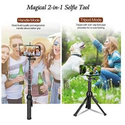 Selfie Stick, All in one Portable 45 Inch Selfie Stick Tripod Phone Tripod Stand with Wireless Remote for iPhone 11 Pro Max Xs Xr X 8 7 6 Plus Android Samsung Huawei OnePlus GoPro Max Hero8