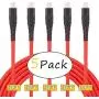 iPhone Charger Cable,5 Pack 3 ft Lightning Cable & Data Sync Fast 3 Foot Nylon Braided Cord Compatible with iPhone Xs max/xr/x/8/8 Plus/7/7plus/6/6s Plus/5s/5,iPad(red)