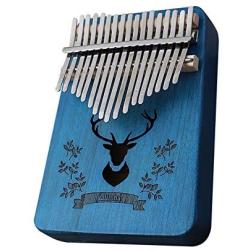 Kalimba 17 Key, Thumb Piano, Solid Finger Piano Mahogany Body, Set of 5 -Tuning hammer, Study instruction, Tune and color stickers, Portable piano bag, Packing case Butterfly pattern