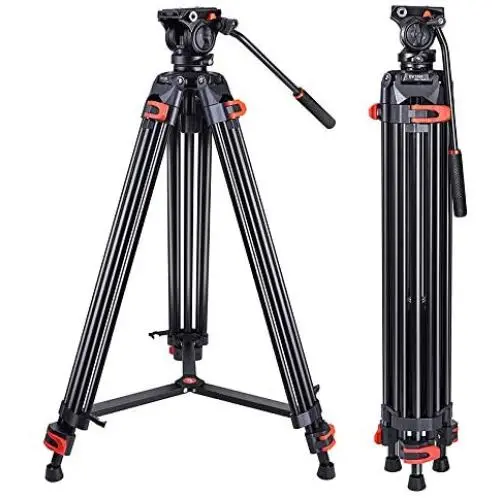 Heavy Duty Tripod Professional Video Tripod Aluminium 72inch with 360 Degree Fluid Head for Canon Nikon DSLR Camcorder Cameras Heavy Duty Tripod Professional Video Tripod Aluminium 72inch with 360 Degree Fluid Head for Canon Nikon DSLR Camcorder Cameras