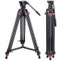 Heavy Duty Tripod Professional Video Tripod Aluminium 72inch with 360 Degree Fluid Head for Canon Nikon DSLR Camcorder Cameras