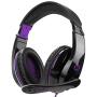 Stereo Gaming Headset PS4 Xbox One X, Anivia A9S Wired Over Ear Headphone with Mic for PC MAC Laptop Mobile iPad Nintendo Switch Games(Black Purple)