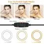 8 Selfie Ring Light with Cell Phone Holder Stand, KNGUVTH Dimmable LED Camera Ring Light with Tablet/Mic Holder and Flexible Arms for Live Stream/Makeup/YouTube/Facebook Compatible w/iPhone Android
