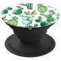 Cute Cactus Background Pattern Design On White PopSockets Grip and Stand for Phones and Tablets