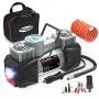 TOPDC Air Compressor Tire Inflator, 12V DC Dual Cylinder Digital Tire Inflator with LED Light for Car, Bicycle, Motorcycle, Basketball and Other
