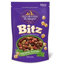 Old Mother Hubbard Bitz Natural Crunchy Dog Training Treats, Chicken, Liver & Veggies, 8-Ounce Bag