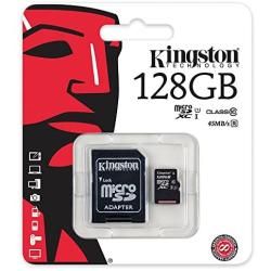 Kingston 128GB SDXC Micro Canvas Select Memory Card and Adapter Works with Samsung Galaxy A10, A20, A70 Cell Phone (SDCS/128GB) Bundle with 1 Everything But Stromboli MicroSD and SD Card Reader