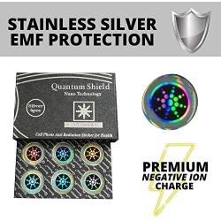 EMF Protection Sticker 6 Pack Gold/Silver | Block Cellphone Radiation | Laptops, Computers, WiFi… (Silver)