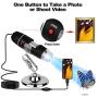 USB Digital Microscope,40X to 1000X Magnification Endoscope Mini Camera with 8 LEDs and Microscope Metal Stand,Compatible with Android, Mac,Window 7 8 10 for Kids, Students, Adults (Black)