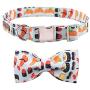 Lionet Paws Soft Cotton Bowtie Dog Collar with Metal Buckle Adjustable Collars for Dogs and Cats