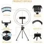 Ring Light with Tripod Stand and Phone Holder 10" Selfie Desk Makeup Light with Wireless Remote Controller for YouTube, Makeup, Live Streaming, Video Shooting(3 Modes & 10 Brightness Level) Ring Light with Tripod Stand and Phone Holder 10" Selfie Desk Makeup Light with Wireless Remote Controller for YouTube, Makeup, Live Streaming, Video Shooting(3 Modes & 10 Brightness Level)