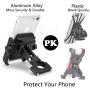 Bike & Motorcycle Phone Mount, Adjustable Anti Shake Metal Bicycle Motorcycle Phone Holder for iPhone X/XR/XS/8/7/6 Plus Samsung Galaxy S9/S8/S7/S6 GPS, Holds Devices up to 3.7" Width (Black)