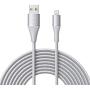 Xcentz iPhone Charger 10ft, Apple MFi Certified Lightning Cable, Braided Nylon High-Speed iPhone Cable with Premium Metal Connector for iPhone 11/X/XS/XR/XS Max/8/7/6/5S/SE, iPad Mini/Air, Silver