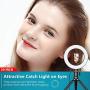 Ring Light with Tripod Stand, SONATA 10" LED Selfie Makeup Light with iPhone Tripod and Phone Holder for Tiktok Makeup YouTube Video Photography Live Stream, Dimmable for iPhone Android