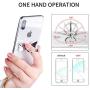 pzoz Metal Cell Phone Finger Ring Stability Holder Back Stand Collapsible Hand Grip Knob Loop Universal Car Mount Hook Kickstand 360 for iPhone Samsung Galaxy Mobile Cute Accessories (Silver)