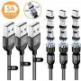 A.S Gen2 Magnetic Charging Cable, 540° Rotation Magnetic Phone USB Cable, 3A Fast Charging Data Transfer Charger Cable Compatible with USB C, Micro USB and iProduct (Black, 1.6ft+3.3ft+6.6ft) A.S Gen2 Magnetic Charging Cable, 540° Rotation Magnetic Phone USB Cable, 3A Fast Charging Data Transfer Charger Cable Compatible with USB C, Micro USB and iProduct (Black, 1.6ft+3.3ft+6.6ft)