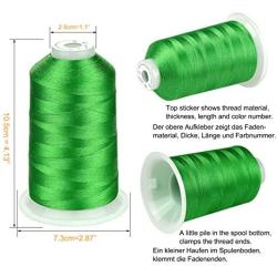 Simthread 42 Options Various Assorted Color Packs of Polyester Embroidery Machine Thread Huge Spool 5000M for All Embroidery Machines (Green Series)