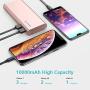 BONAI Portable Charger, USB Power Bank 10,000mAh External Battery Pack and Flashlight Compatible iPhone X 8 6 7 Plus 6s 8 iPad Samsung Galaxy S8 S7 Note 8 Phone Smartphones Tablet - Rose Gold