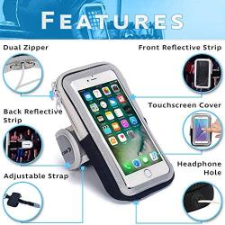 Sports Armband: Cell Phone Holder Case Arm Band Strap With Zipper Pouch/ Mobile Exercise Running Workout For Apple iPhone 6 6S 7 Plus Touch Android Samsung Galaxy S5 S6 S7 Note 4 5 Edge LG HTC Pixel