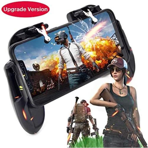 4 Trigger Mobile Game Controller with Cooling Fan for PUBG/Fortnite/Rules of Survival,Gaming Grip and Gaming Joysticks Lightweight Mobile Controller for 4.5-6 inch Phone