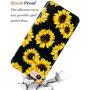 J.west iPhone SE 2020 Case,iPhone 8 & iPhone 7 Case, Vintage Floral Cute Yellow Sunflowers Black Soft Cover for Girls Women Flexible Fashion Design Pattern Drop Protective Case for iPhone 7/8 4.7 inch