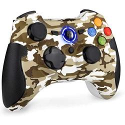 EasySMX 2.4G Wireless Controller for PS3, PC Gamepads with Vibration Fire Button Range up to 10m Support Windows PC, PS3, Android, Vista, TV Box Portable Gaming Joystick Handle (Camouflage Yellow)