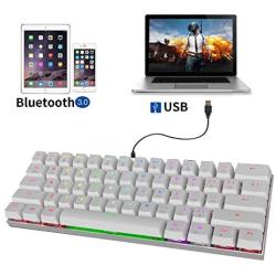 MOTOSPEED 60% Mechanical Gaming Keyboard Compact 61 Keys RGB Backlit Wired/Wireless 3.0 Type-C Gaming/Office Keyboard for PC/Mac/Linux/iPad/iPhone/Smartphone/Laptop Blue Switch