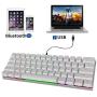 MOTOSPEED 61 Keys Wired/Wireless 3.0 Mechanical Keyboard 60% RGB LED Backlit Type-C Office/Gaming Keyboard for PC/Mac/Linux/iPad/iPhone/Smartphone/Laptop Blue Switch