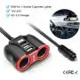 QC3.0 Car Charger with Extension Cable, Multi Car Charger Cigarette Lighter, 3 USB (QC3.0x1+Smart Socketx2)+2 Socket Car Splitter+90mm Cable for GPS/iPhone/Samsung Cell Phone QC3.0 Car Charger with Extension Cable, Multi Car Charger Cigarette Lighter, 3 USB (QC3.0x1+Smart Socketx2)+2 Socket Car Splitter+90mm Cable for GPS/iPhone/Samsung Cell Phone