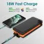Solar Charger 25000mAh, Hiluckey Outdoor Portable Solar Power Bank with 4 Solar Panels, 18W PD USB C Fast Charge External Battery Pack, 3 USB Ports for Smartphones, Tablets, etc Solar Charger 25000mAh, Hiluckey Outdoor Portable Solar Power Bank with 4 Solar Panels, 18W PD USB C Fast Charge External Battery Pack, 3 USB Ports for Smartphones, Tablets, etc