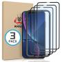 MANTO Screen Protector Compatible with iPhone 11 and iPhone XR 6.1 Inch Full Coverage Tempered Glass Film (3-Pack), 3D Touch, Anti Fingerprint, Black