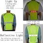 LED Reflective Vest for Running Walking Cycling USB Rechargeable Light Up Flashing Safety Warning Vest, Adjustable Waist & 2 Large Pocket Reflective Gear for Runners Cyclist Dog Walker Motorcyclist