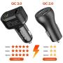 USB Car Charger Adapter - Quick Charge 3.0, Mini Dual USB Car Charger 5.4A/30W for iPhone XS/MAX/XR/X/8/7/6/Plus, iPad Pro/Air/Mini, Samsung Galaxy S10/S9/S8/S7/S6,Note9/Note8,Nexus,etc