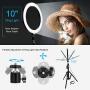 10" Ring Light with Tripod Stand&Phone Holder for Live Streaming/Makeup/TikTok/vlog,Livelit Selfie Ringlight for YouTube Video/Photography Compatible with iPhone&Android