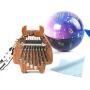 8 Keys Mini Kalimba Finger Thumb Piano Marimba Sanza Pendant Ornament Decoration with Exquisite Ball Hand Size Good Gift For Kids or Kalimba Fans