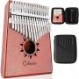 Kalimba 17 Key Thumb Piano - High Resonance and Powerful Sound Waves - No Crack Solid Mahogany Wood Finger Piano - Bonus Shockproof Bag for Kalimba Thumb Piano - Great Gift for Kids and Adults