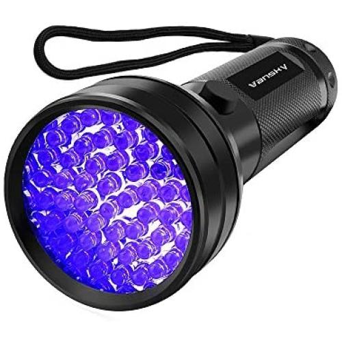 Vansky Flashlight Black Light 51 LED Blacklight Detector for Dog/Cat Urine,Dry Stains,Bed Bug, Matching with Pet Odor Eliminatornator, Eliminator, uv-2