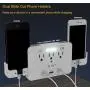 QC3.0 USB Quick Charger Adapter Socket Shelf Outlet Surge Protector Wall Mount Switch with Led Sensor Night Light Phone Holder Electrical Splitter for Office Home School College Dormitory Affiliates QC3.0 USB Quick Charger Adapter Socket Shelf Outlet Surge Protector Wall Mount Switch with Led Sensor Night Light Phone Holder Electrical Splitter for Office Home School College Dormitory Affiliates