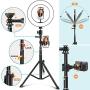 10" Ring Light with Stand and Phone Holder, Selfie Ring Light with Tripod Stand, Dimmable LED Ring Light Desktop Selfie Light Ring Led Camera Ringlight for Live Stream/Makeup/YouTube/TikTok