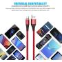 Cabepow 3Pack 6Ft USB Type C Cable, 3A Fast Charge Cord Compatible with Samsung Galaxy S10 / S9 / S8 / Note 8,LG V20 / V30 / V40, Premium Nylon Braided USB-C to USB-A Fast Charging C Cables (Red)
