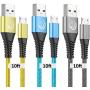 Micro USB Cable, 10FT Android Charger Cable Yosou Charging Cord 3Pack Extra Long Charging Cables Nylon Charger Cord for Samsung Galaxy S7 S6 S5 J7 J7V J5 J3 J3V Note 5, LG K40, Moto G5, PS4, Tablet