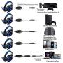 Pacrate Gaming Headset for PS4 PC Xbox One Headset with Microphone Noice Cancelling Stereo Surround Sound Headphone with LED Light Intense Bass for PC Laptop Mac (Black Blue)