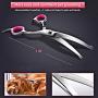 H-Jia Dog Grooming Scissors Set, Safety Round Blunt Tip Pet Grooming Kit-Straight, Curved, Thinning Shears with Comb Grooming Glove, Sharp Durable Grooming Tools for Large Small Dogs and Cats