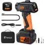 Cordless Tire Inflator, Breezz Portable Air Compressor with Digital Pressure Gauge Air Pump Including Rechargeable Li-ion Battery and 12V Car Power Cord