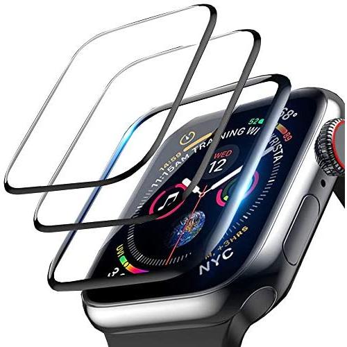 3-Pack LOZA Screen Protector for Apple Watch Series 5/4 44mm, 3D Curved Edge Anti-Scratch Anti-Bubble Ultra HD Flexible Film Protector with Black Edge for iWatch Series 5/4 (44mm)