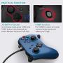 Wired Gaming Controller, Joystick Gamepad with Dual-Vibration PC Game Controller Compatible with PS3, Switch, Windows 10/8/7 PC, Laptop, TV Box, Android Mobile Phones, 6.5 ft USB Cable - Blue