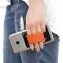 Sinjimoru Phone Grip Card Holder with Phone Stand, Secure Stick on Wallet for iPhone with Leather Pop Out Stand for Table. Sinji Pouch B-Grip Brown
